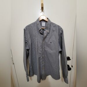 Brooks Brothers Dark Navy and White Gingham Shirt. Non Iron. Size XL